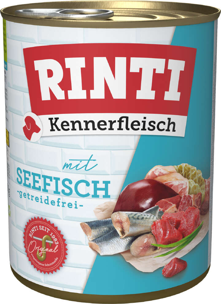 RINTI Hunde-Nassfutter Kennerfleisch mit Seefisch